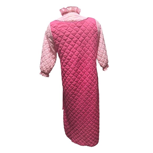 Vintage Handmade Quilted 1960's Button Front Nightgown Sleep Robe Sz Small/Mediu - Picture 12 of 16